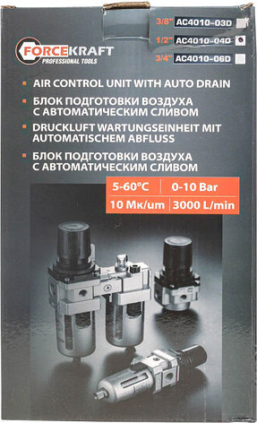 Блок подготовки воздуха 1/2" FORCEKRAFT FK-AC4010-04D, фото 2