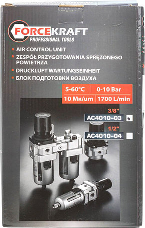 Блок подготовки воздуха 3/8" FORCEKRAFT FK-AC4010-03, фото 2