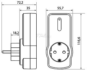 Комплект для беспроводного управления розетками 3 приемника TDM SQ1508-0205, фото 2