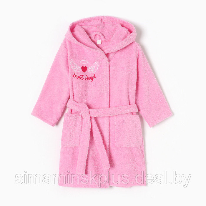 Халат махровый детский Sweet angel р-р 30 (98-104 см), розовый - фото 1 - id-p223015101