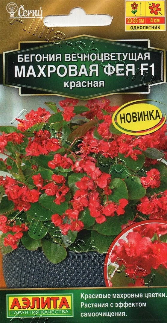 Бегония Махровая фея красная 5штАэлита
