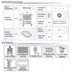 Тележка для инструмента 8 секций TOPTUL TCBL0803, фото 3