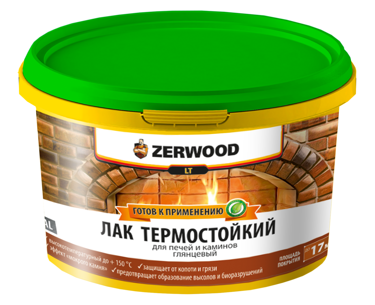 Лак термостойкий для печей и каминов Zerwood LT глянцевый (2,5кг)