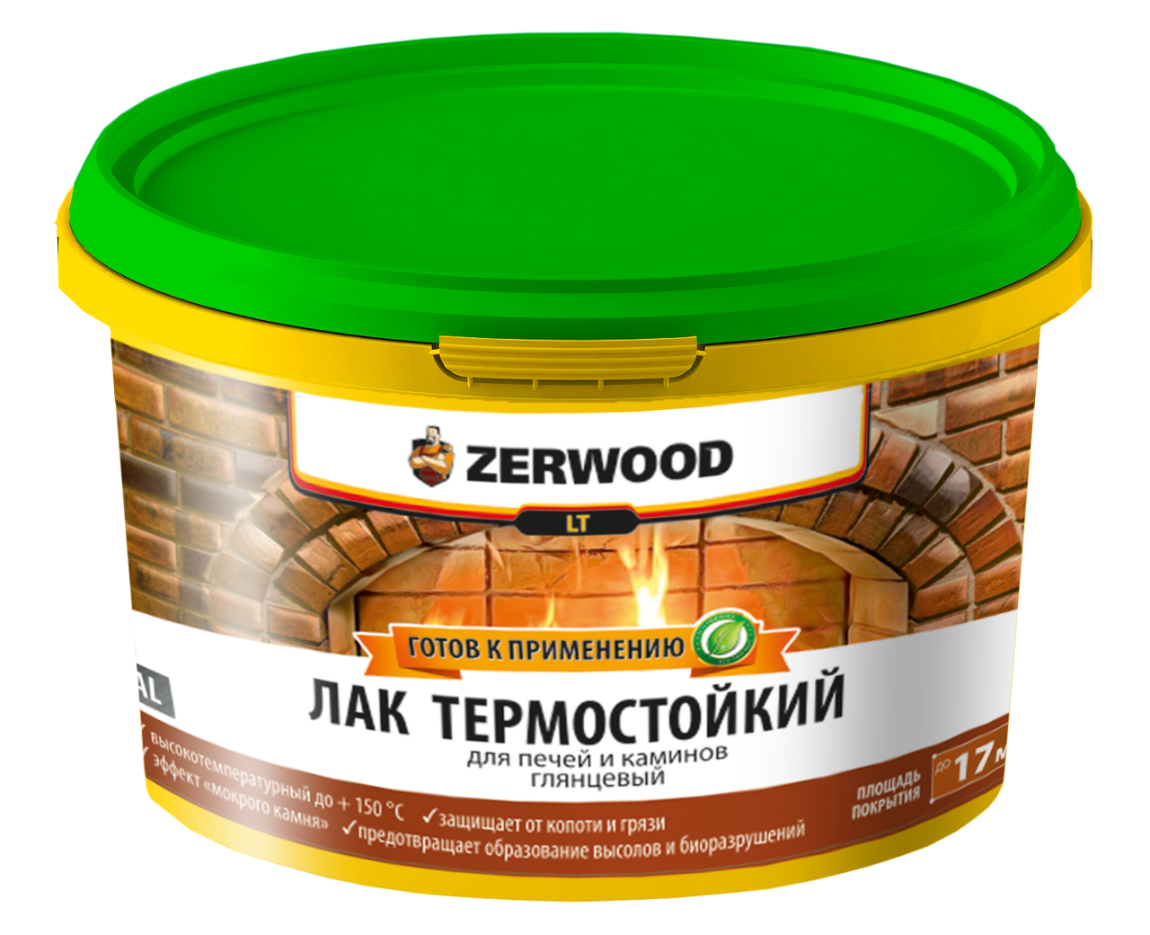 Лак термостойкий для печей и каминов Zerwood LT глянцевый (2,5кг) - фото 1 - id-p223015340