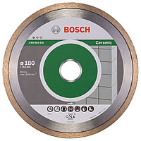 Алмазный круг 180х25.4 мм по керамике сплошн. STANDARD FOR CERAMIC сухая/мокрая резка BOSCH 2608602536