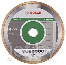 Алмазный круг 200х25.4 мм по керамике сплошн. STANDARD FOR CERAMIC сухая/мокрая резка BOSCH 2608602537