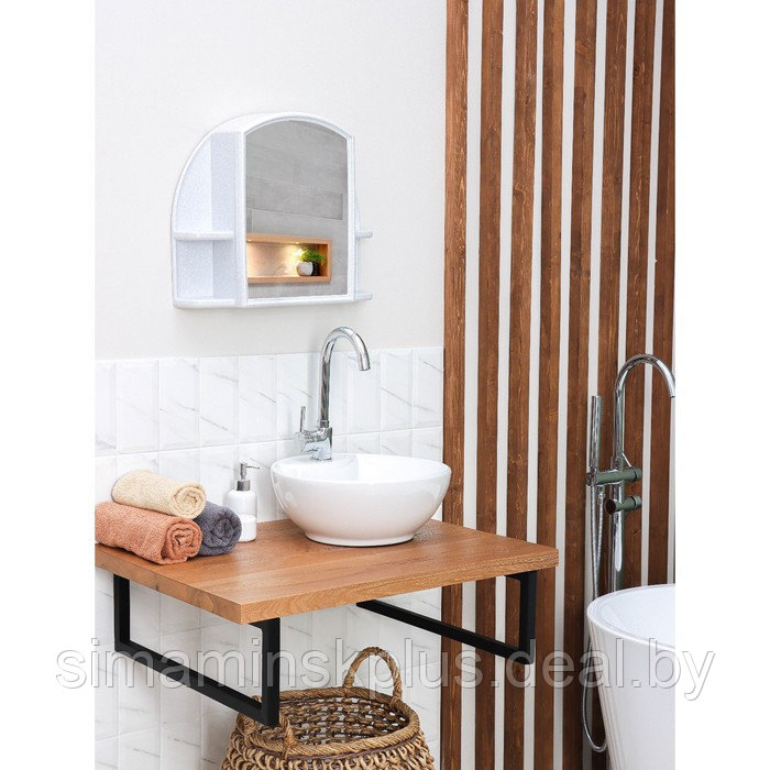Шкафчик для ванной комнаты c зеркалом «Орион», цвет белый мрамор - фото 1 - id-p223015257
