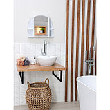 Шкафчик для ванной комнаты c зеркалом «Орион», цвет белый мрамор, фото 3