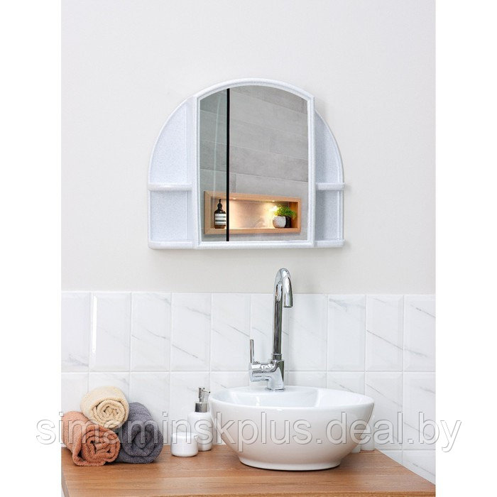 Шкафчик для ванной комнаты c зеркалом «Орион», цвет белый мрамор - фото 4 - id-p223015257