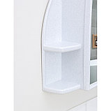 Шкафчик для ванной комнаты c зеркалом «Орион», цвет белый мрамор, фото 5