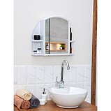 Шкафчик для ванной комнаты c зеркалом «Орион», цвет белый мрамор, фото 10