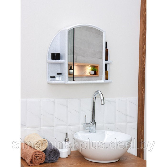 Шкафчик для ванной комнаты c зеркалом «Орион», цвет белый мрамор - фото 10 - id-p223015257