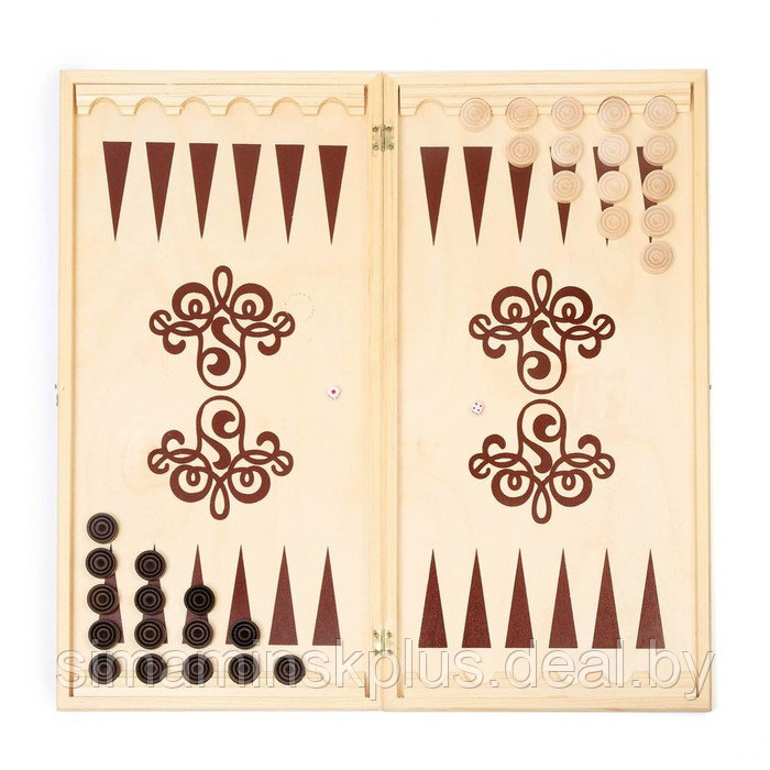Нарды "Витки", деревянная доска 60 х 60 см, с полем для игры в шашки - фото 2 - id-p223015435