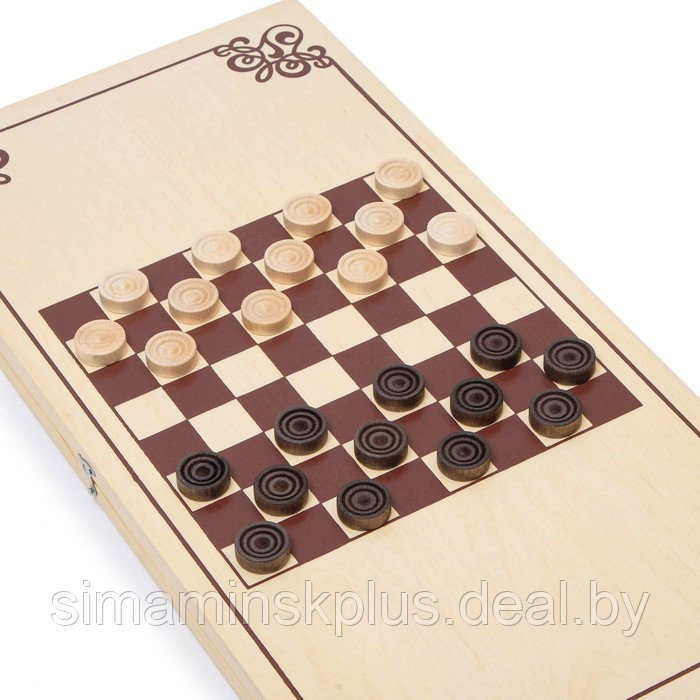 Нарды "Витки", деревянная доска 60 х 60 см, с полем для игры в шашки - фото 3 - id-p223015435