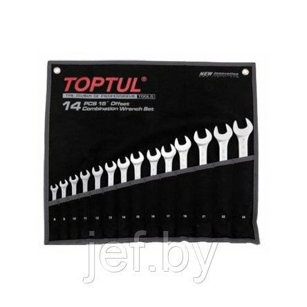 Набор ключей комбинированных 14шт черное полотно TOPTUL GPAB1402, фото 2