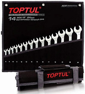 Набор ключей комбинированных динамических 14шт черное полотно TOPTUL GPAQ1402, фото 2