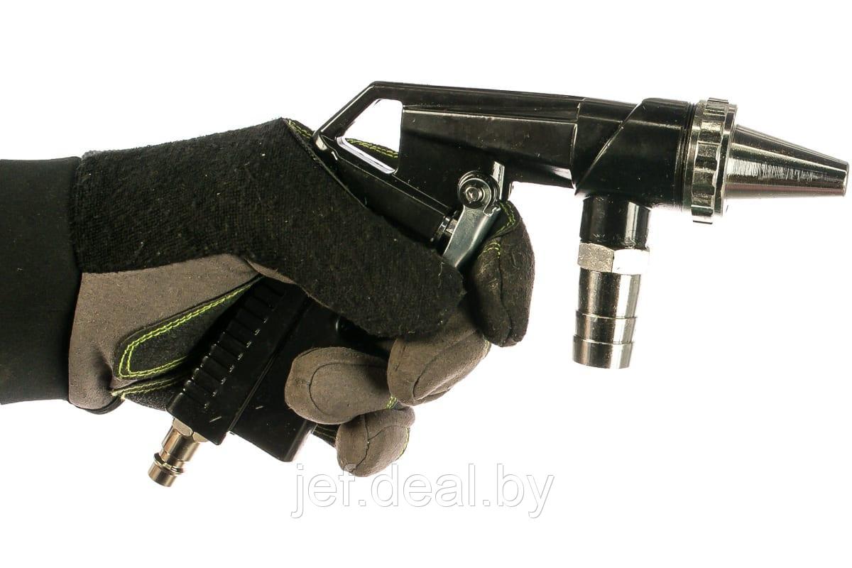 Пистолет пескоструйный пневматический (сопло: 4.5, 5мм, шланг со щупом для песка-1м, расход воздуха 360 - фото 4 - id-p195485523