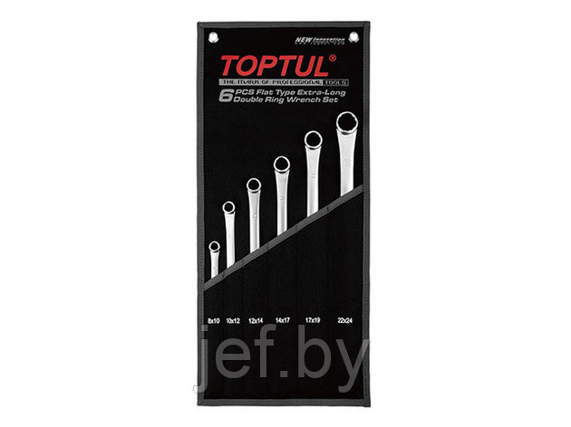 Набор ключей накидных 8-24мм EXTRA LONG 6шт TOPTUL GPAP0602, фото 2