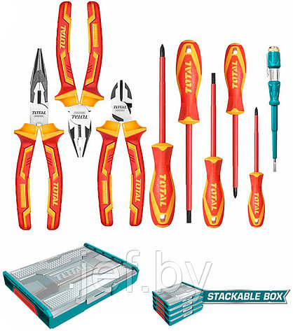 Набор инструментов диэлектрических (9 предметов) TOTAL THKTV02H091, фото 2