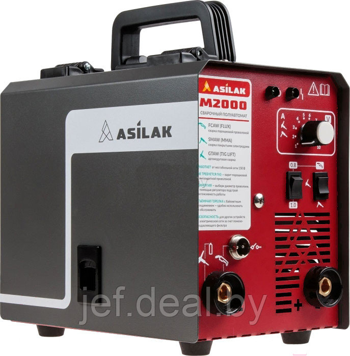 Полуавтомат сварочный ASILAK M2000 (230В, 20-180 А, 80В, FLUX/MMA/TIG LIFT, байонетный разъем, без подкл. - фото 3 - id-p209285552