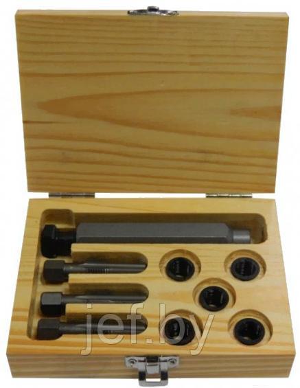 Набор метчиков и футорок для восстановления резьбы свечей накаливания 9 предметов PARTNER PA-1010-125