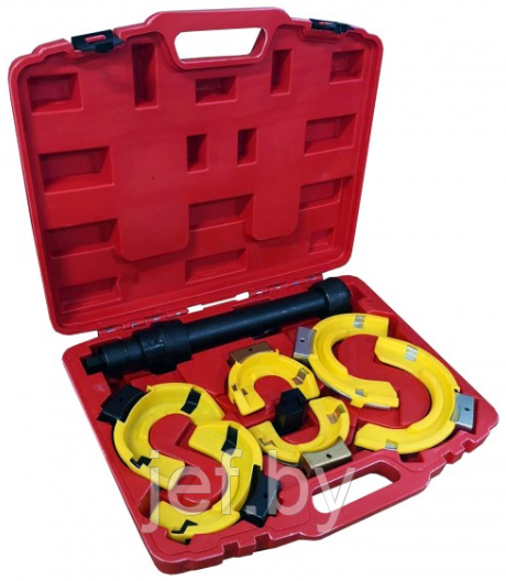 Стяжка пружин усиленная с 3-мя парами захватов и пластиковыми накладками, 7пр.(раб. диапазон:80-317мм) PATRON