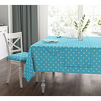 Скатерть Blue polka dot, размер 140х150 см, цвет голубой