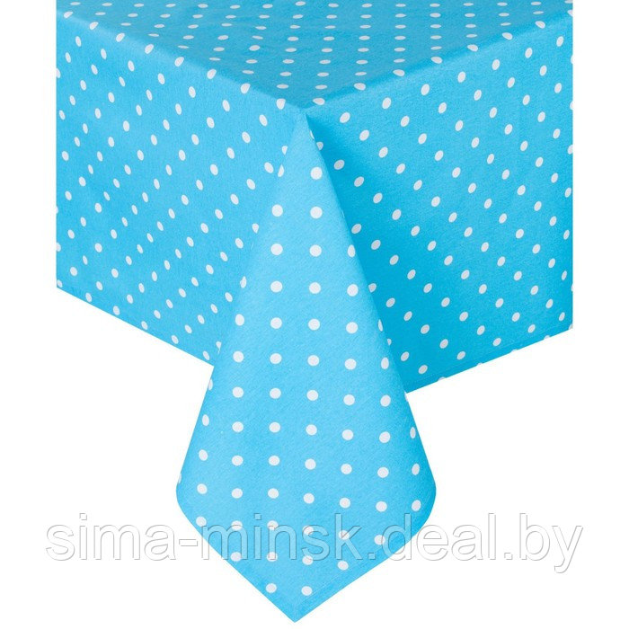 Скатерть Blue polka dot, размер 140х180 см, цвет голубой - фото 2 - id-p223020385