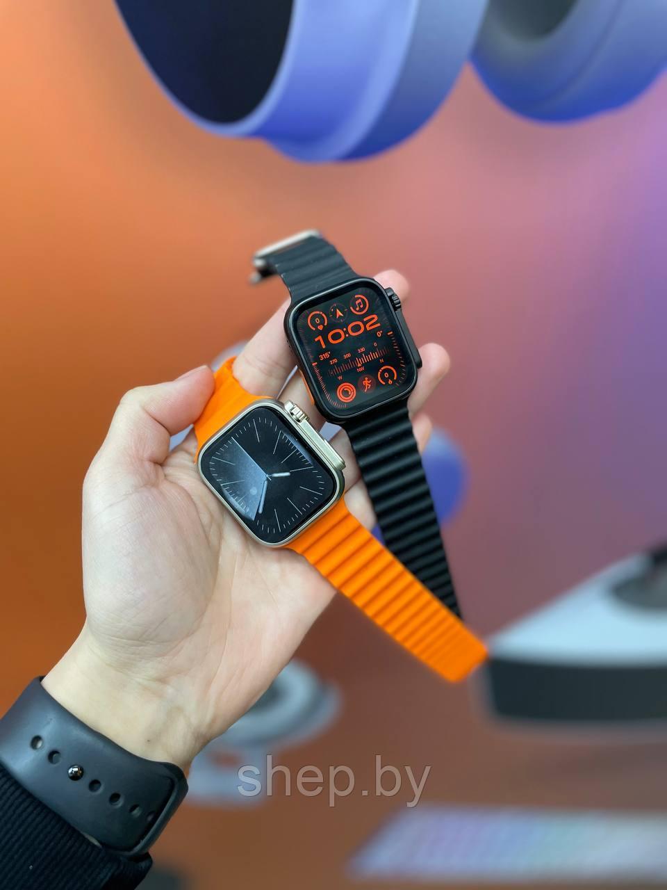 Смарт Часы Smart Watch T900 Ultra 2,09 дюйма (49 мм) с беспроводной зарядкой. цвет : черный, оранжевый - фото 7 - id-p223020507
