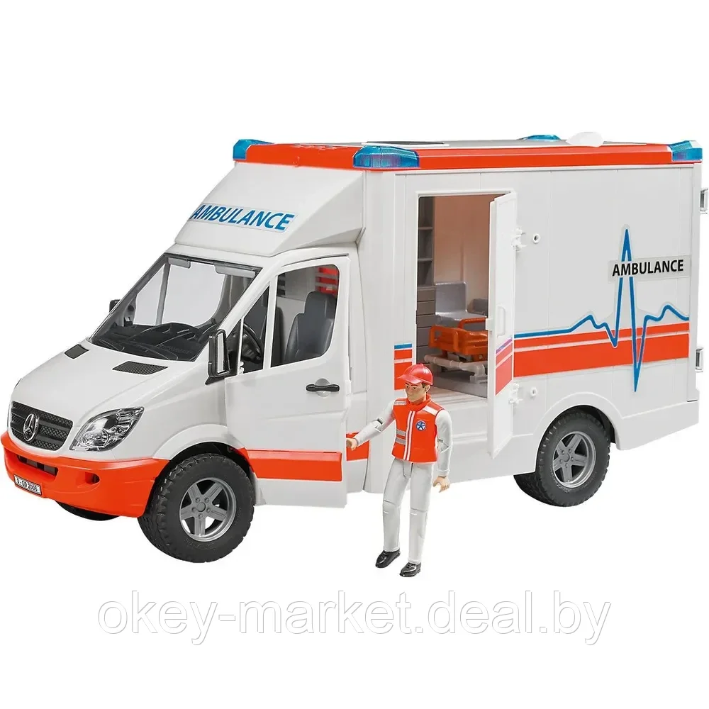 Игрушка Машинка Bruder скорая помощь Mercedes Sprinter с водителем 02536 - фото 6 - id-p69771646