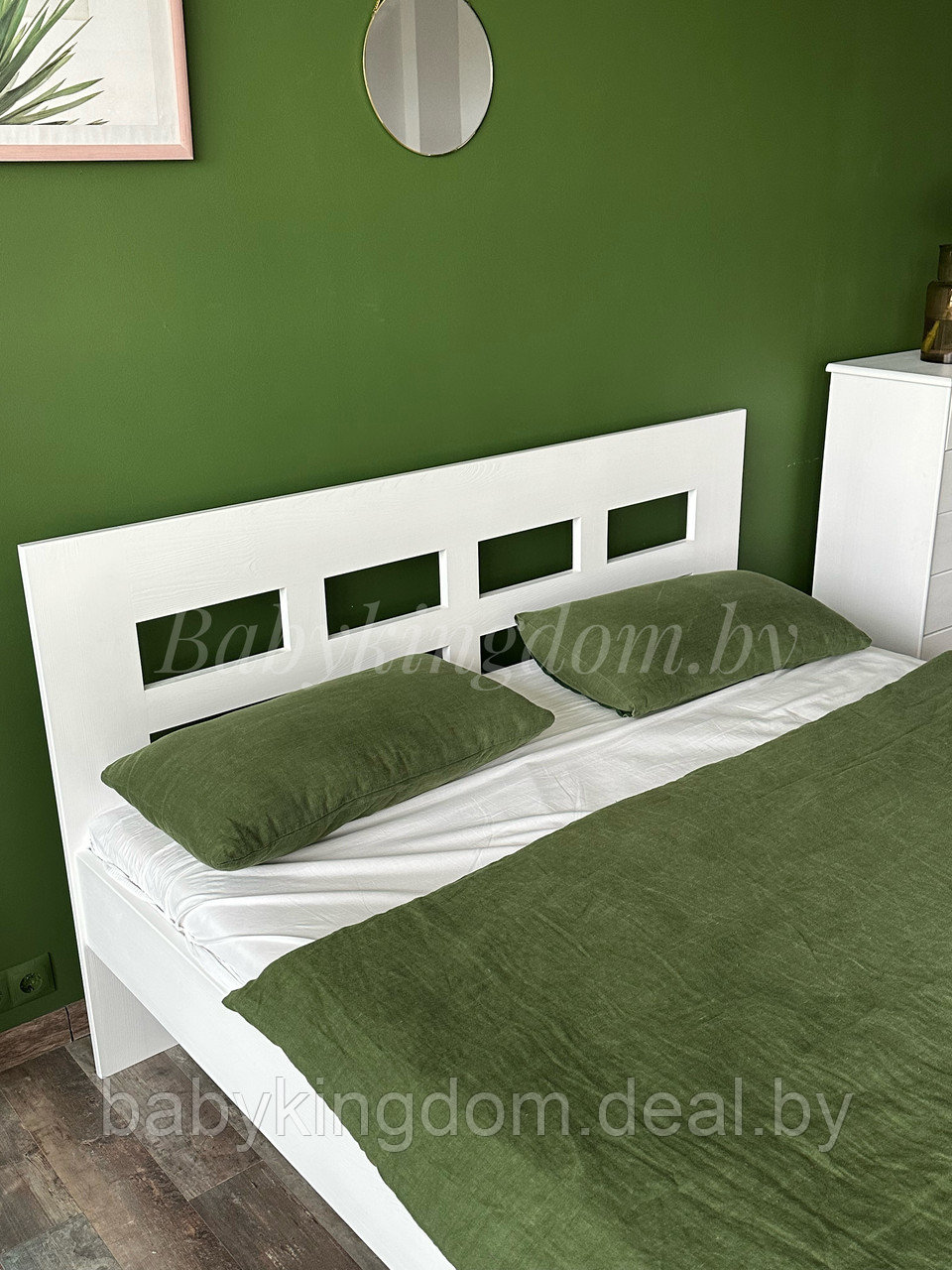 Кровать двуспальная Сантина (белый воск) 120х200 массив сосны - фото 2 - id-p223020986