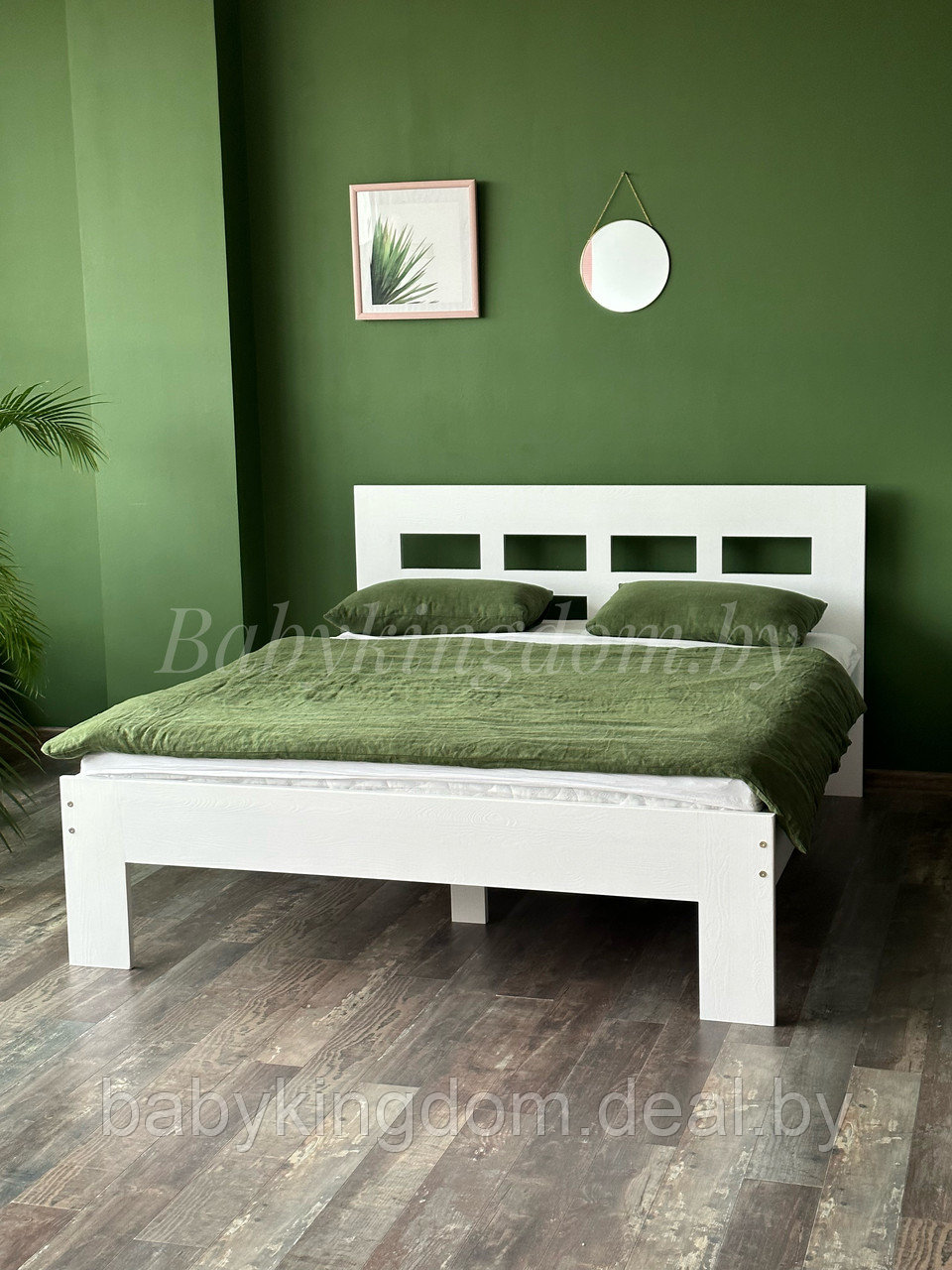 Кровать двуспальная Сантина (белый воск) 120х200 массив сосны - фото 6 - id-p223020986