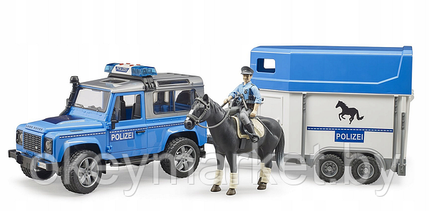 Игрушка Bruder Полицейский внедорожник Land Rover Defender с прицепом и фигурками 02588, фото 3