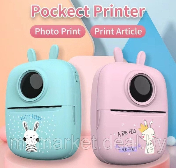 Мини принтер детский портативный беспроводной Bluetooth - фото 1 - id-p223021216