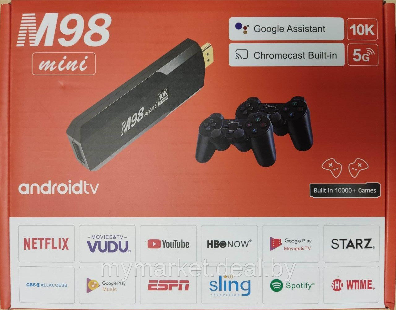 Игровая приставка 2 в 1 Game Box M98 mini и Android TV 2 беспроводных геймпада - фото 5 - id-p223021238