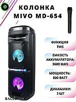 Портативная напольная беспроводная колонка Bluetooth MIVO MD-654 с микрофоном