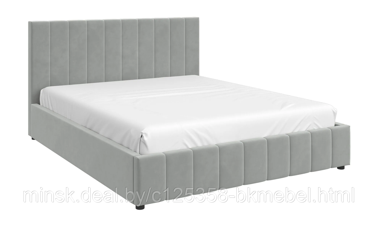 Кровать Нельсон 1,6 Велюр Светло-серый (вар.5) - фото 1 - id-p223021862