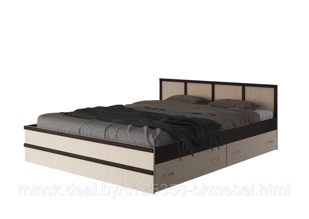 Кровать Сакура Баер 1,6м венге/сонома с ящиками - фото 1 - id-p223021867