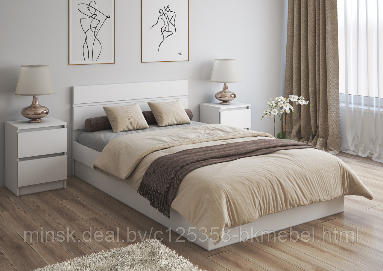 Кровать Мальм 1,8м белый - фото 1 - id-p223021958
