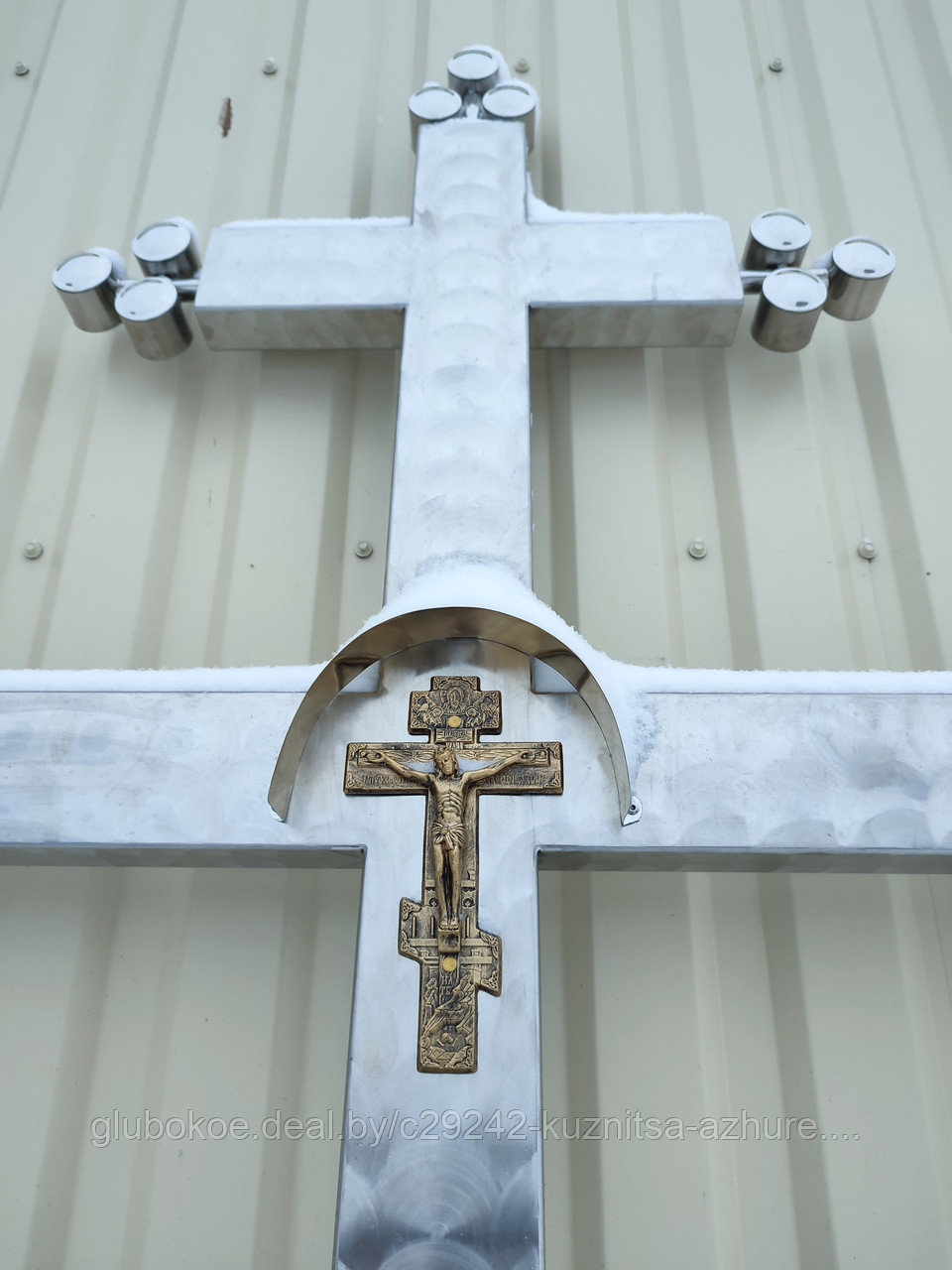 Крест поклонный православный трёхметровый из нержавеющей стали - фото 2 - id-p223022391