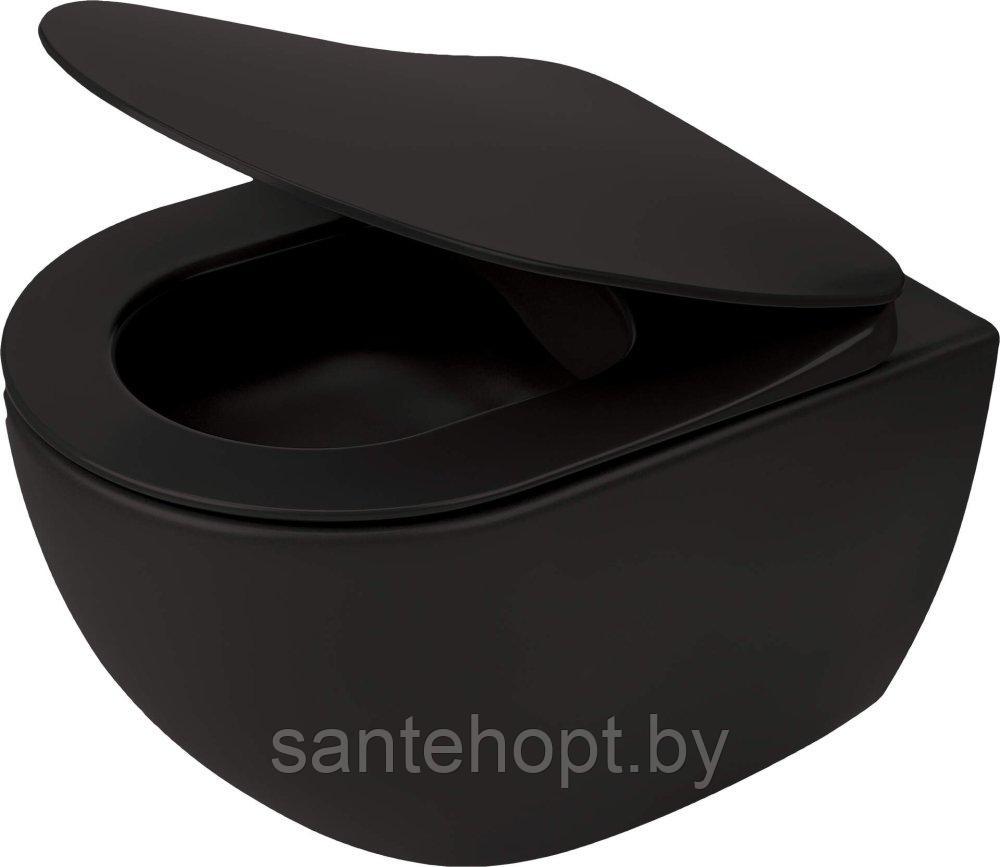 Унитаз подвесной безободковый Deante Peonia Zero, черный - фото 1 - id-p223022406