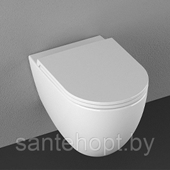Унитаз подвесной безободковый с крышкой Isvea Infinity Clearim Plus, белый - фото 3 - id-p223022417