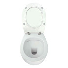 Унитаз подвесной безободковый с крышкой Deante Silia, белый, фото 3