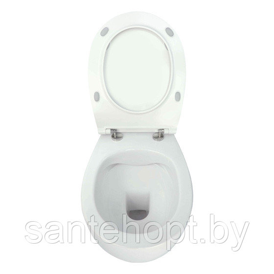 Унитаз подвесной безободковый с крышкой Deante Silia, белый - фото 3 - id-p223022425