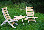 Кресло-шезлонг складное. Кресло садовое деревянное покрытие масло складное для дачи, бани, комнаты отдыха., фото 4