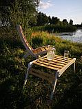 Кресло-шезлонг складное. Кресло садовое деревянное покрытие масло складное для дачи, бани, комнаты отдыха., фото 6
