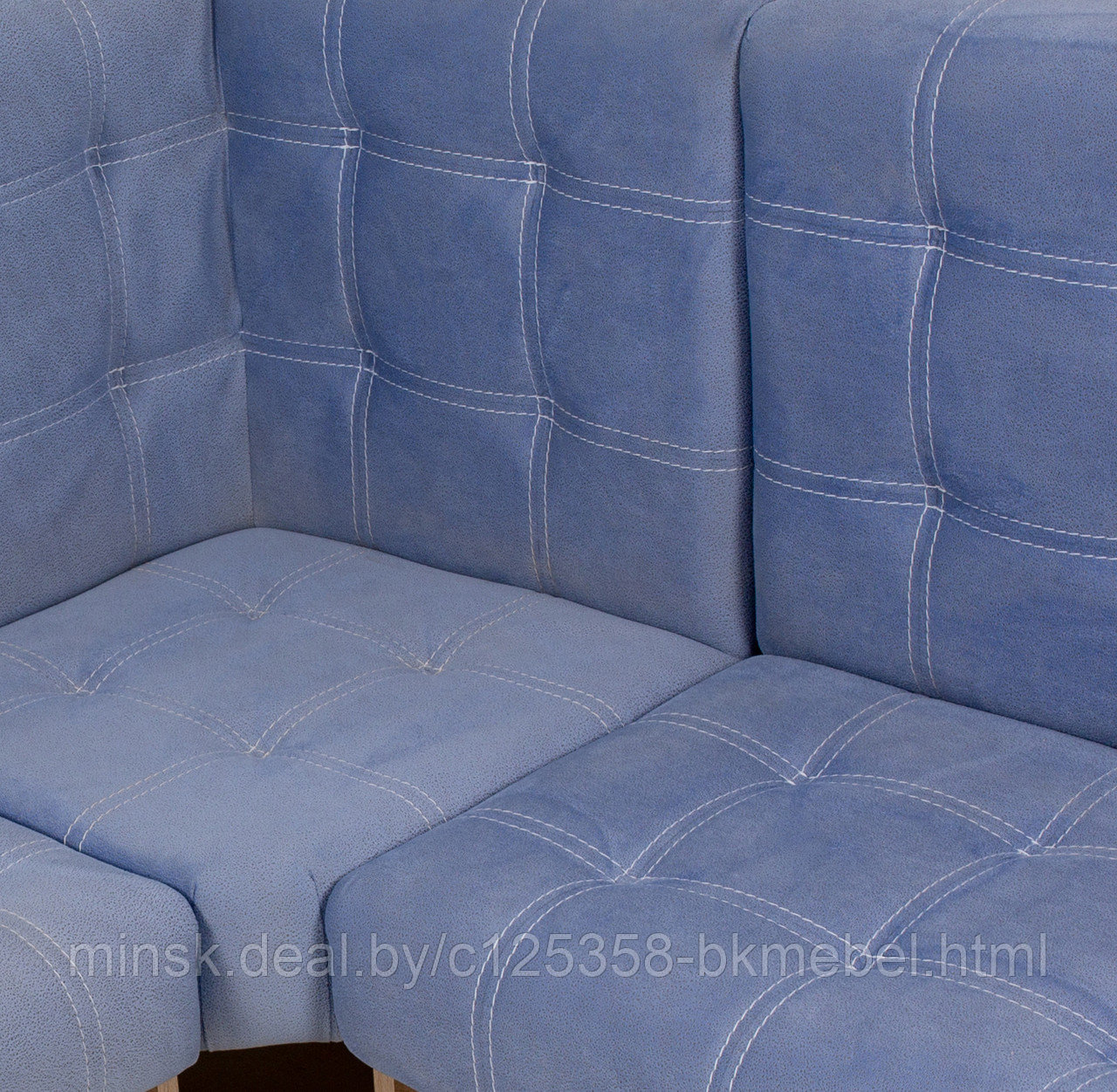 Кухонный угловой диван Квадро Бодега/Велюр голубой - фото 3 - id-p223022152