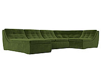 П-образный модульный диван Холидей Микровельвет Зеленый