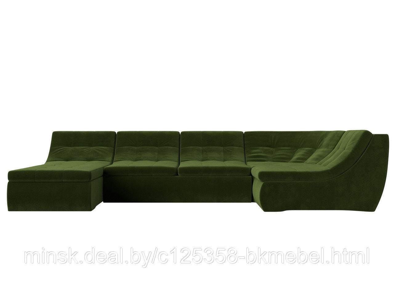 П-образный модульный диван Холидей Микровельвет Зеленый - фото 2 - id-p118973161
