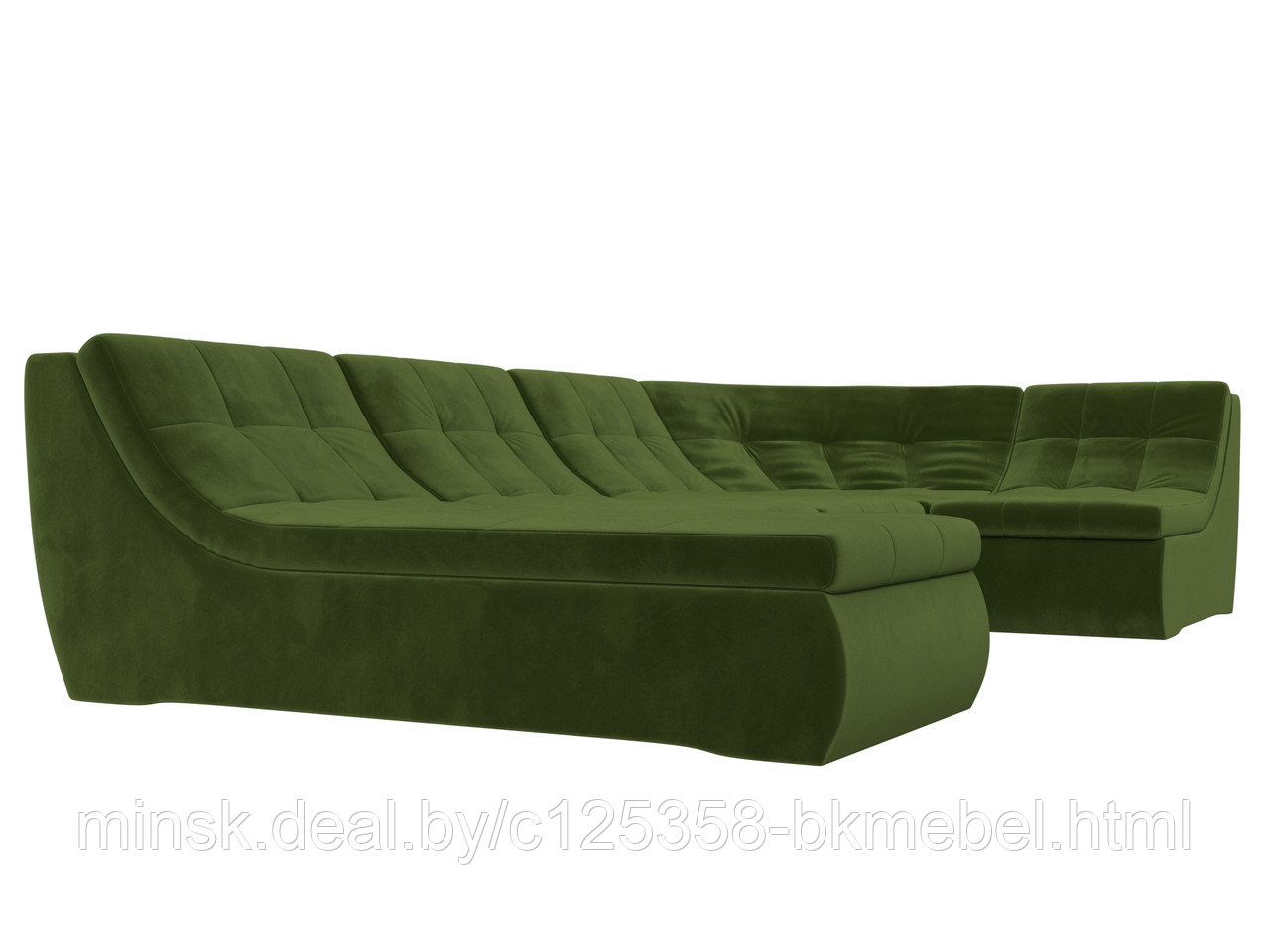 П-образный модульный диван Холидей Микровельвет Зеленый - фото 3 - id-p118973161